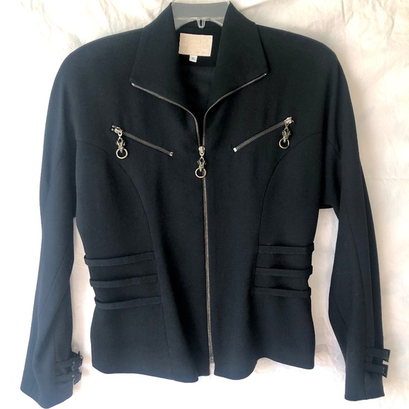 Alberto Makali Wool Jacket with Ram Head Zippers